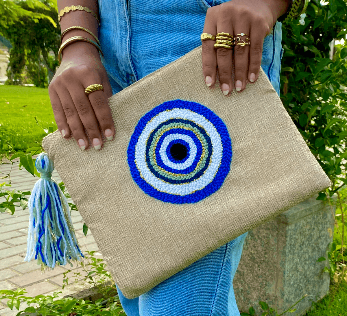 Dot Evil Eye Clutch