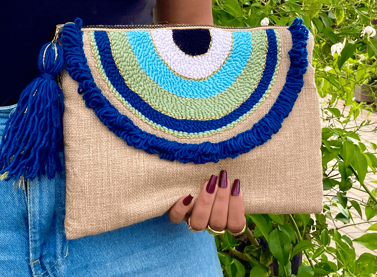 Evil Eye Ruffles Clutch