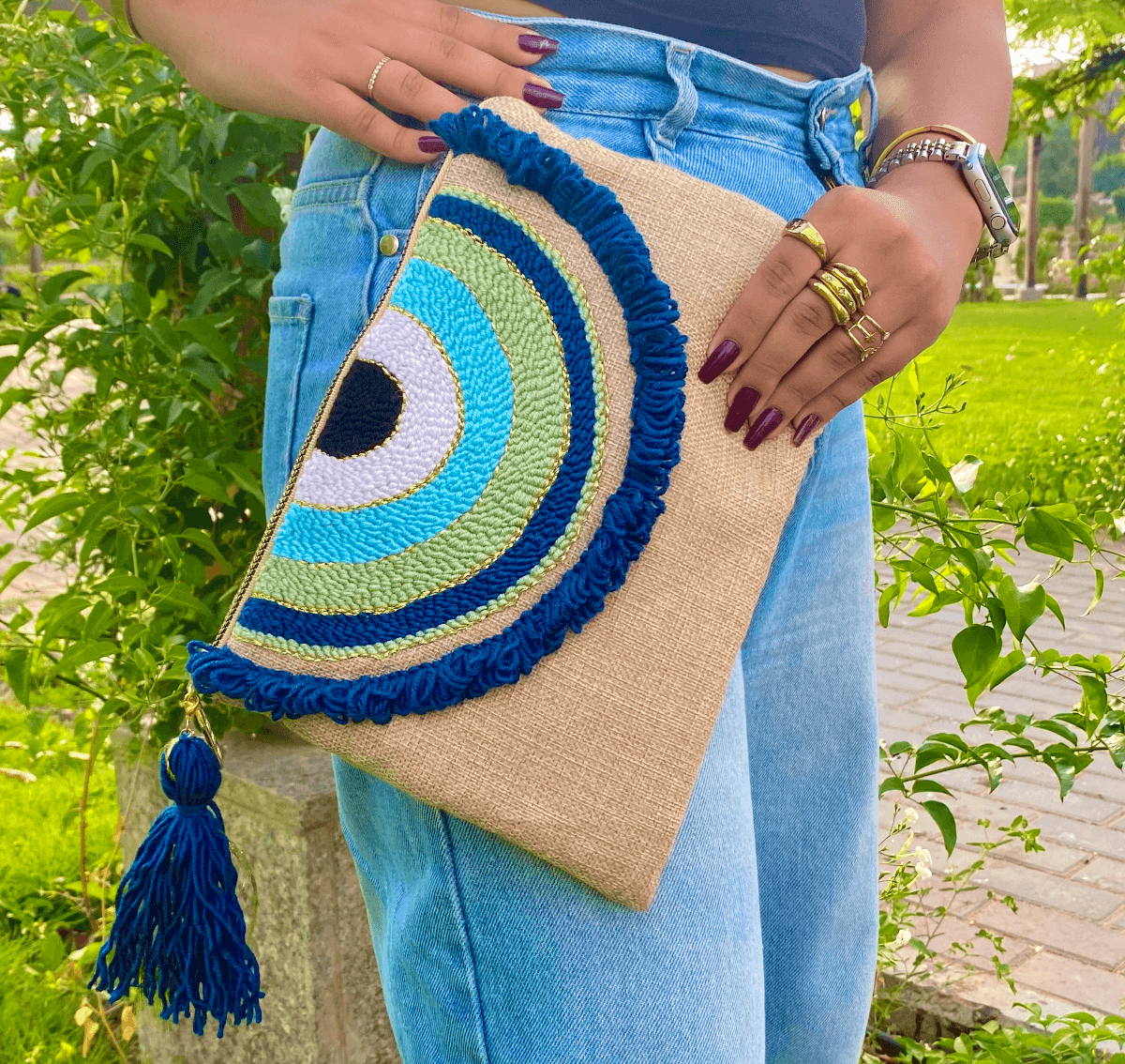 Evil Eye Ruffles Clutch