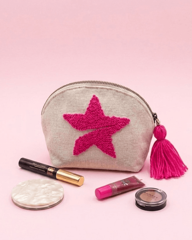 Hot pink Star Makeup bag