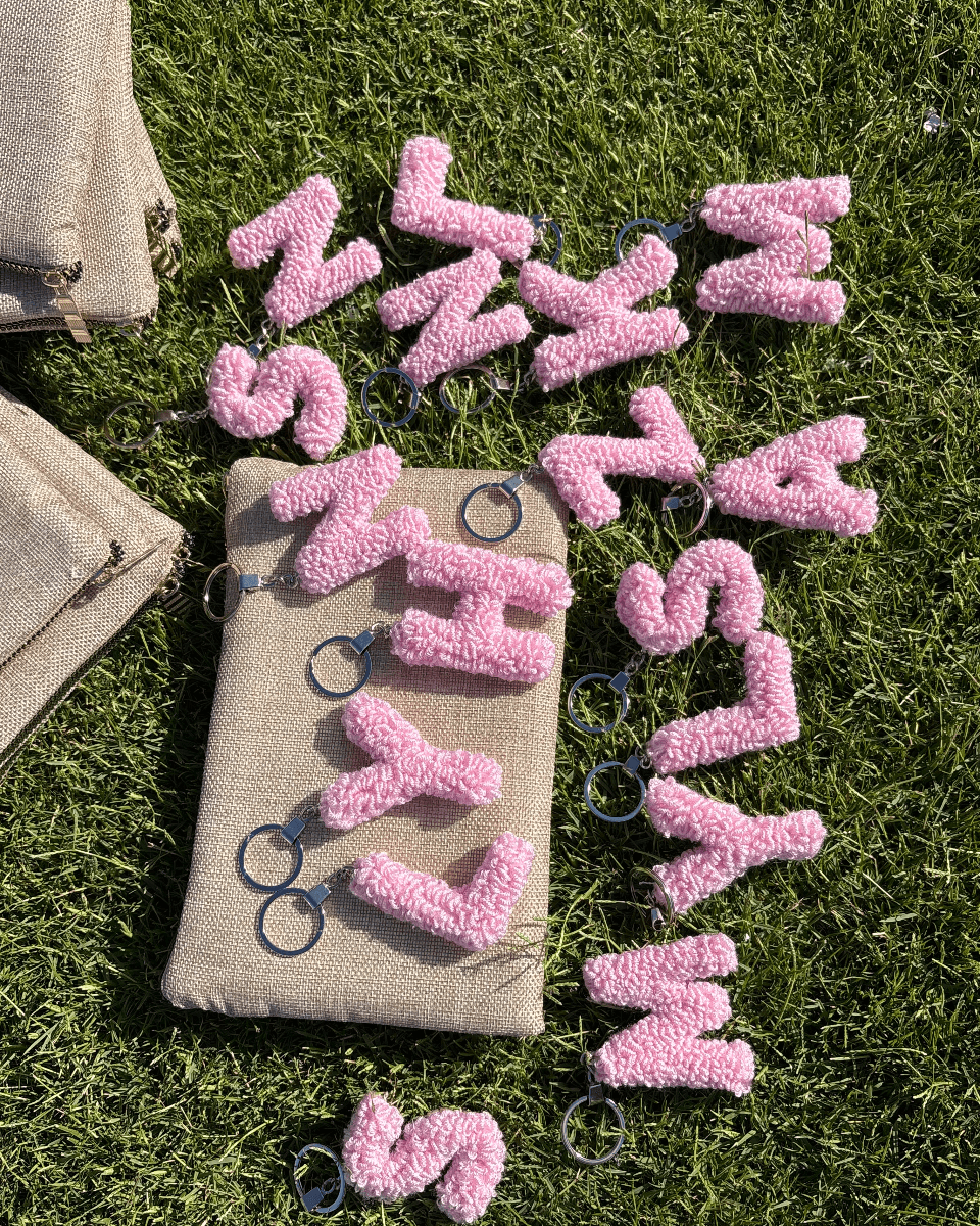 Not Basic Keychain in Light Pink