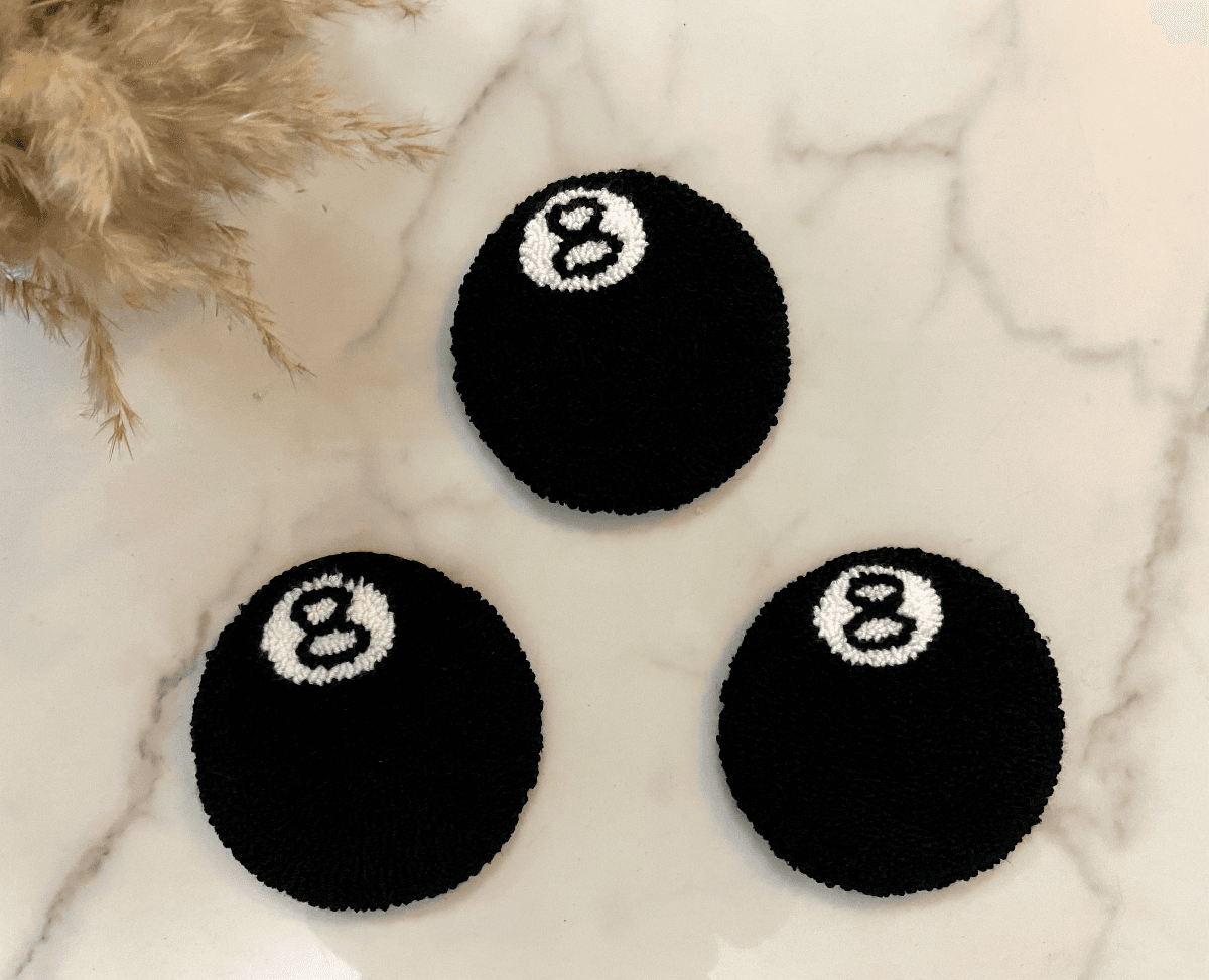 The 8-ball set of 3 coasters