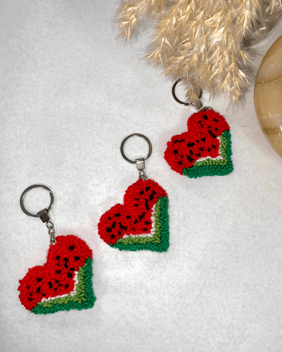 Watermelon Heart Keychain