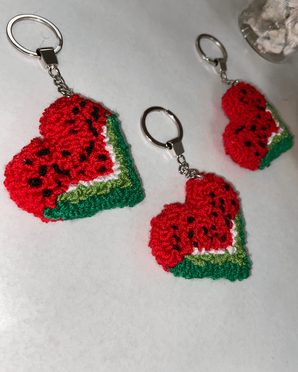 Watermelon Heart Keychain